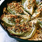 Marry Me Cabbage with Parmesan Panko Crunch Tender Marry Me Cabbage wedges resting in a creamy sun-dried tomato sauce topped with toasted panko